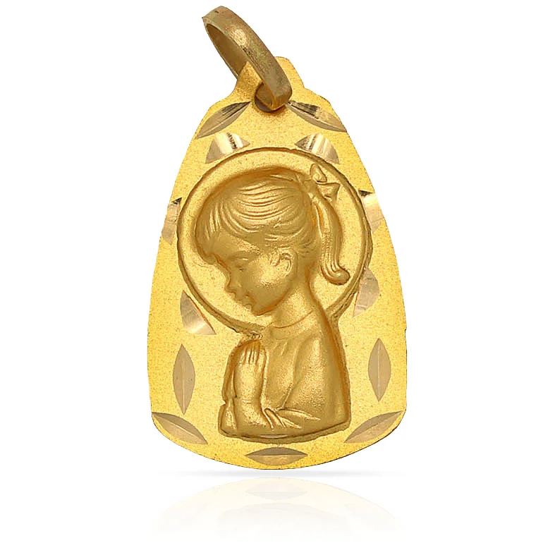 Medalla Oro 18KL Virgen Niña - 13X22MM