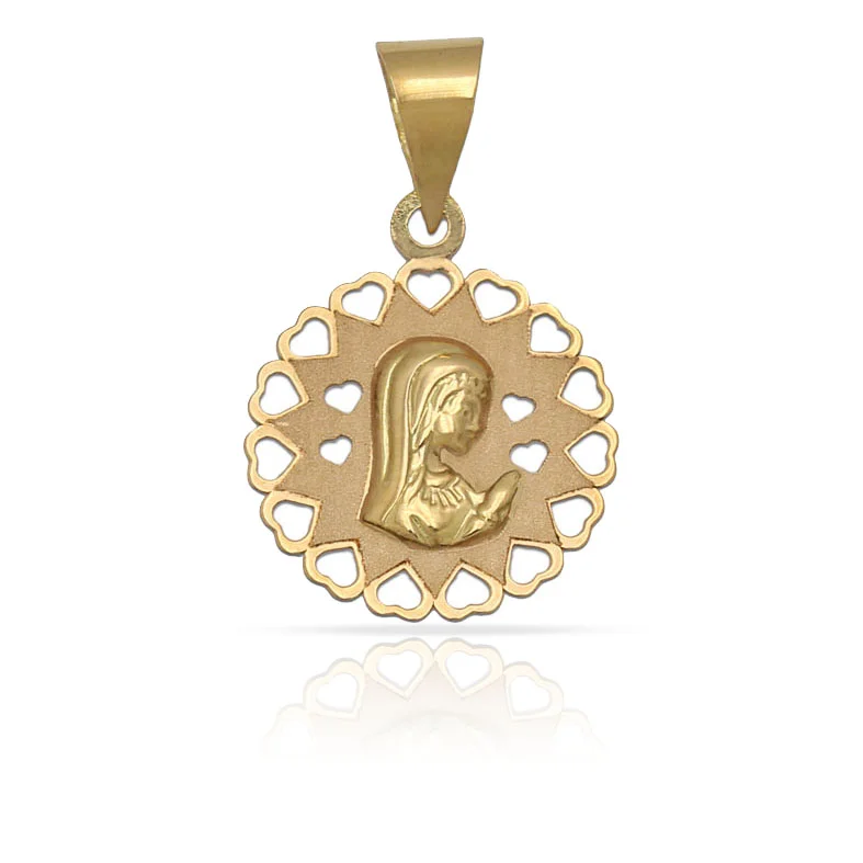 Medalla Oro 18KL Virgen Niña - 14MM