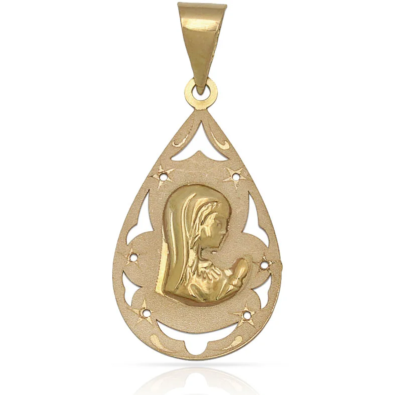 Medalla Oro 18KL Virgen Niña - 14X25MM