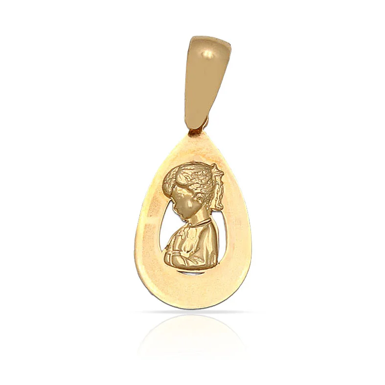 Medalla Oro 18KL Virgen Niña - 9X16MM